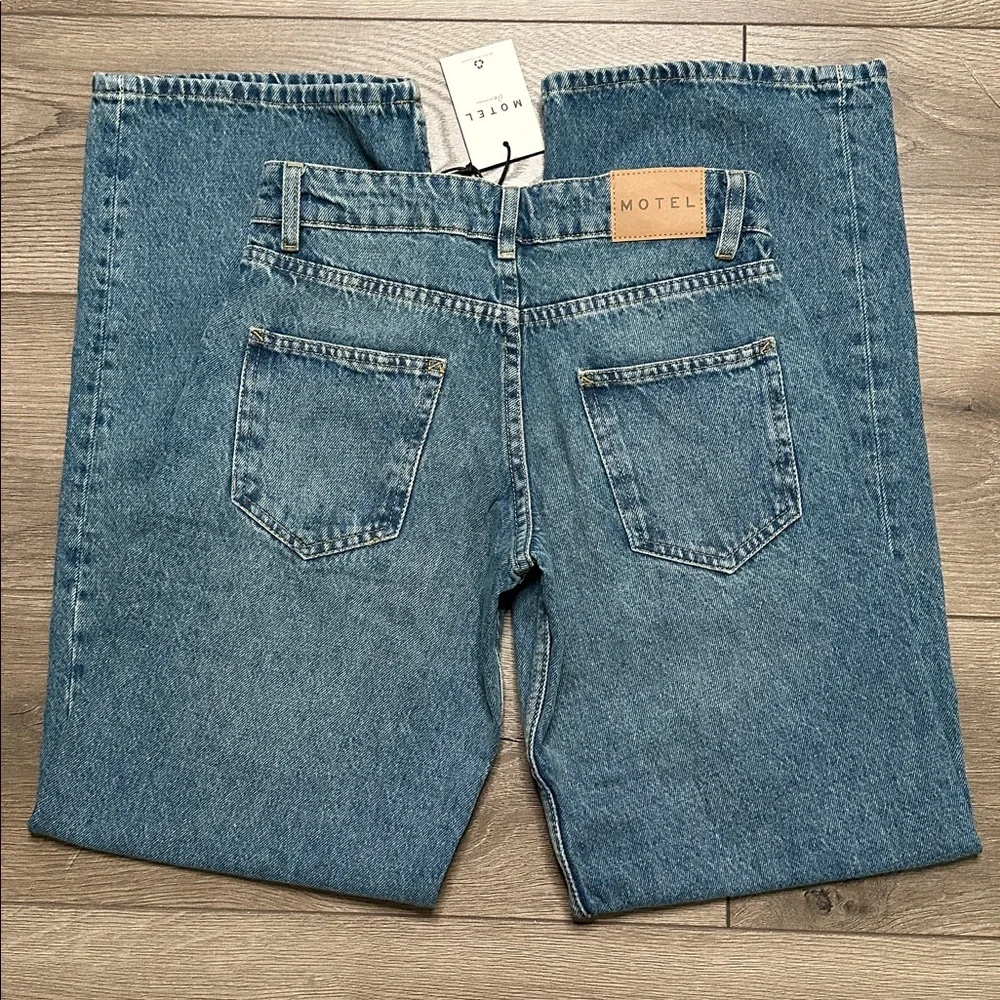 Motel Rocks Low Rise Parallel Jeans Bright Blue Size 24 - Picture 5 of 13